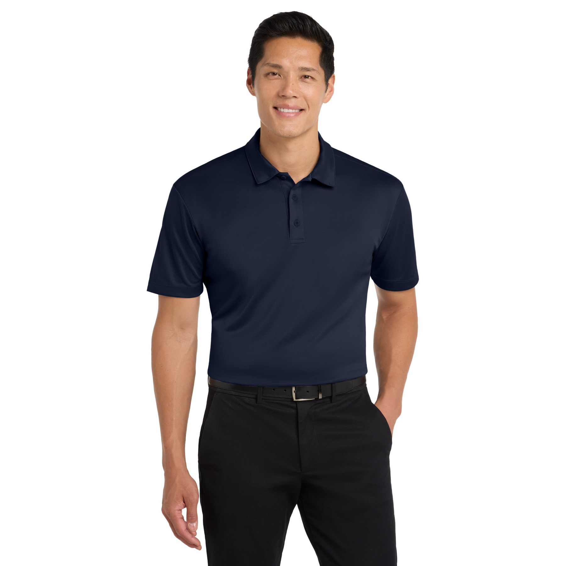 Performance Golf & Work Polo Shirt with Logo on Right Sleeve — Tall Silk-Touch Breathable Golf Shirt